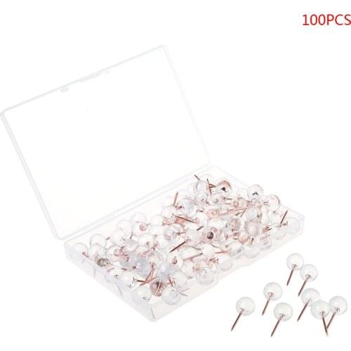 100pcs Rose Gold Pushpins Thumb Thumbtack Board Round Ball Drawing Wall Studs