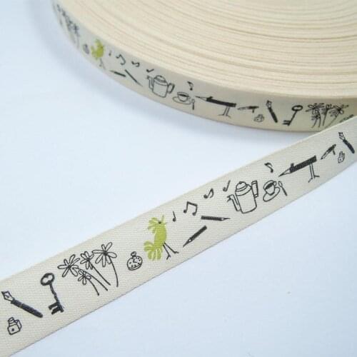 15mm 5/8" Printed Key pen ink Grosgrain Ribbons Tape Handmade Crafts Woven Brand Labels Packaging Garment Accessory 5Yards/lot