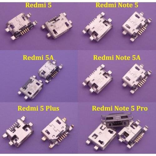 5pcs/Lot Micro USB for Xiaomi Redmi NOTE 5 5A 5pro Redmi 5 5A 5Plus connector jack socket female charging Repair
