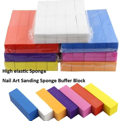 50pcs Fashion Sponge Nail File Buffer Block Manicure Polish Sanding Nail Buffer Buffing Multi-color Nail Art Tools Beauty Tools