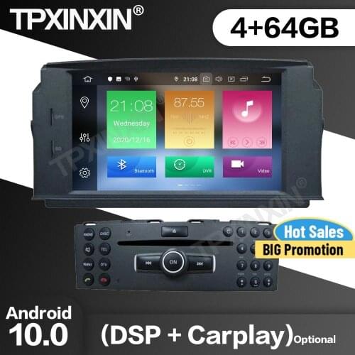 4+64G Car Radio 2 Din Stereo Receiver Android For MERCEDES BENZ C Class C180 C200 C230 GPS NAVI Auto Multimedia Player Head Unit