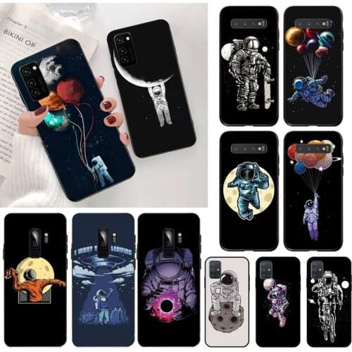 Cartoon Space Moon Astronaut Phone Case for Samsung S20 plus Ultra S6 S7 edge S8 S9 plus S10 5G lite 2020