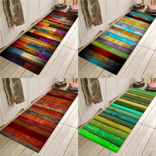 Colorful Wood Grain Floor Mat Carpet Entrance Doormat Outdoor Printed Floor Rug For Living Rooms Bedroom Kitchen Mat In Hallway