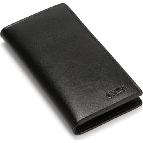 Men Thin Leather Wallet Vintage PU Leather Long Purse 2021 Male Bifold Business Multi-pocket Coin Phone Card Money Holder Wallet