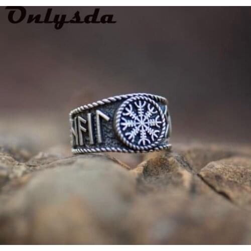 Dropshipping Stainless steel Odin Norse Viking Amulet Rune Fashion Style MEN and women fashion words RETRO Rings Jewelry OSR659