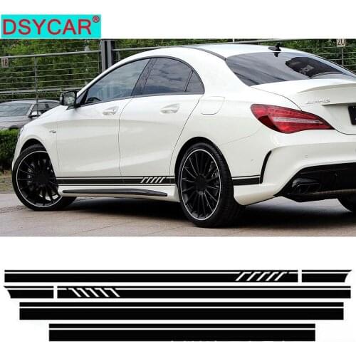 DSYCAR 1Set Car Hood Roof Engine Side Stripes Car Sticker Body Kit Decal Decoration for Mercedes Benz Class A C Decals