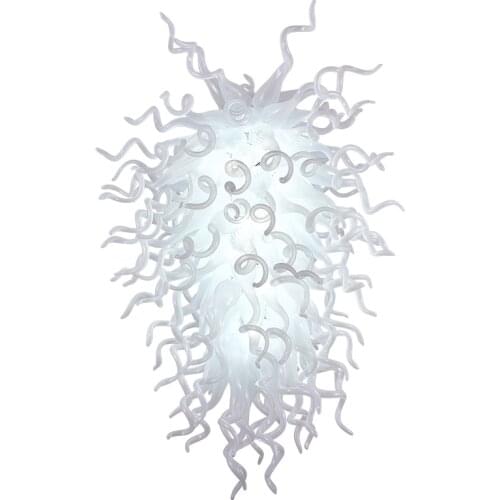 Classic White Chandelier Lightings Indoor Home Lamps LED Blown Glass Chandelier Light Fixtures for Staircase Loft Kitchen