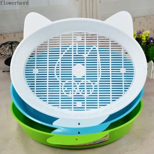 Cat Litter Box Semi-closed Cartoon Cat Litter Box Double-layer Semi-closed Cat Toilet Pet Supplies Cat Toilet Cat Box