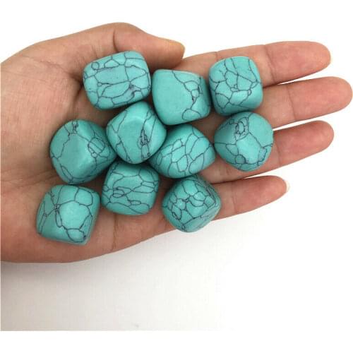 Wholesale 100g Natural Blue Turquoise Quartz Crystal Polished Cube Stones Healing Decor Quartz Crystals