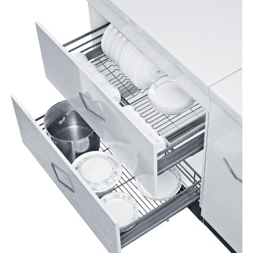 Kitchen dish basket basket cabinet double pot, dish basket thick environmentally friendly paint basket