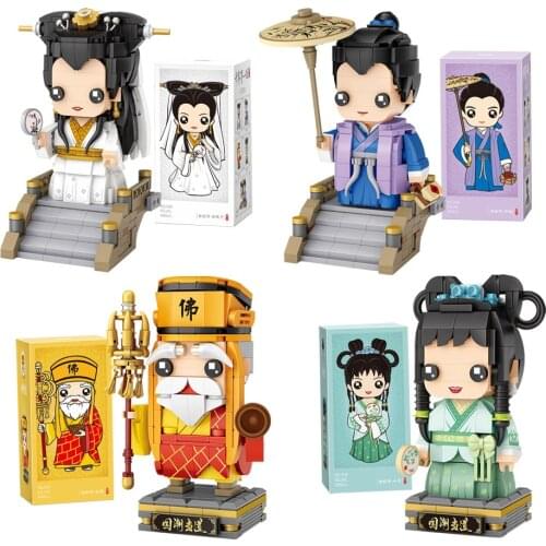 LOZ Blocks Chinese Style Love Story Cartoon Figures Building Bricks for Children Toy Kids Doll Brinquedos New Year Gift 1545