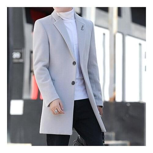 2020 Grey Tweed Men Blazer Autumn / Winter Male Coat Formal Mens Business Work Wear Jacket Casual Sim Fit Black Blazers for Men