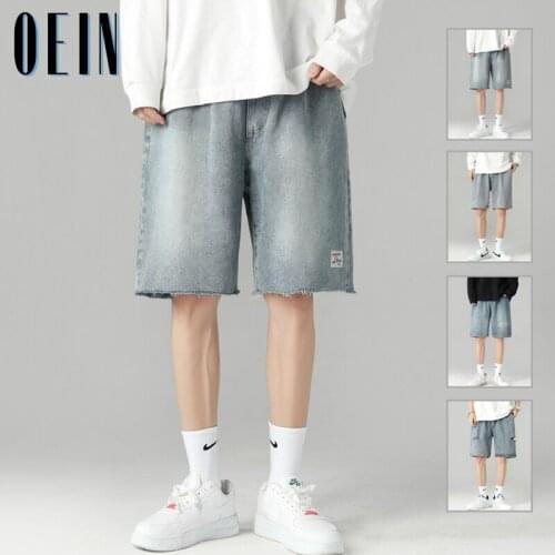 OEIN Men Denim Shorts 2021 Summer New Style Thin Section Elastic Force Slim Fit Short Jeans Male Brand Clothing Casual Bottoms