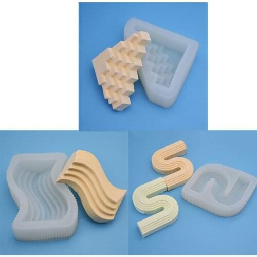 Shaped Geometric Scented Candle Silicone Mold Multi-step Staircase Diy Korean Scented Plaster Decoration Mold