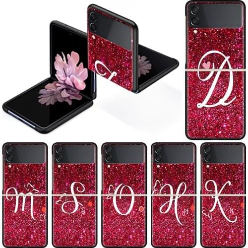 Fold Phone Case for Samsung Galaxy Z Flip 3 Silicone Funda Tpu Hard Shockproof Cover Fashion Coque Art Letter
