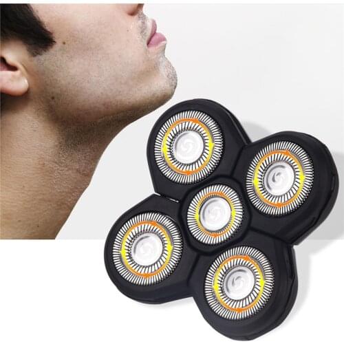 Replacement Shaver Heads Kemei KM-1000 Electric Shaver 5D Independently Floating Head Waterproof Stainless Steel Razor Blade