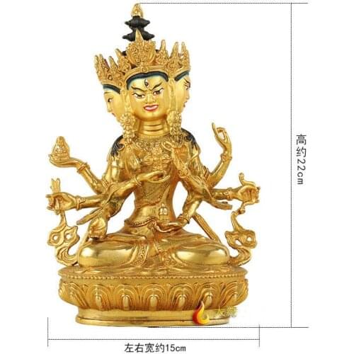 8" Handpainted Old Bronze Gilt Statue Buddha Bodhisattva Namgyalma Meditation