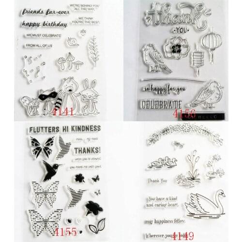 Handmade Cards Embossing Folder Stencils Sheets Photo Album Decor Hand Account Cartoon Animals clear stamp Children Toys 1pcs