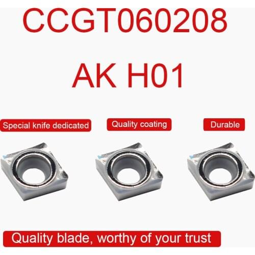 10PCS High Quality Inserts CCGT060208 AK H01 Aluminum Blade Knife High Quality CCGT 060208 CNC Lathe Tool Cutting Machine