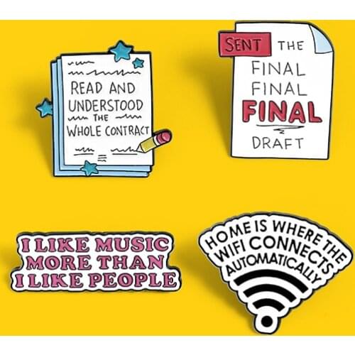 Funny Quote To Do List Enamel Pin Book Post-It Brooches Denim Lapel Pin Badge Cartoon Metal Jewelry Gifts For Student Friends