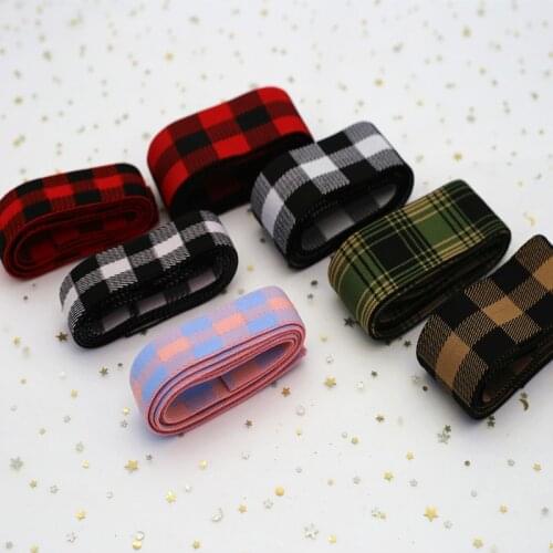 40MM Plaid Jacquard Elastic Bands Rubber Elastic Ribbon for Headdress Clothing Belt Webbing DIY Hand Sewing Accessories 1Meter