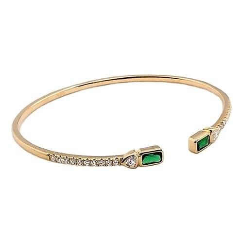 2019 New Cute big zirconia Copper Bangles White and Blue green red Stone Resin Druzy Cuff Bangles for Women adjustable size