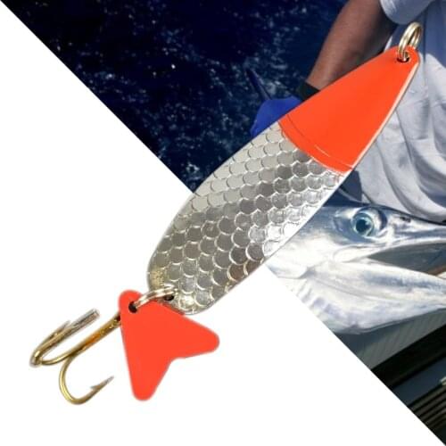 1pcs Arttificial Bass Bait Metal Fishing Bass Lure Wobblers 13g Spoon Fishing Baits Sea Hard Lures with Feather Swimbait Hooks