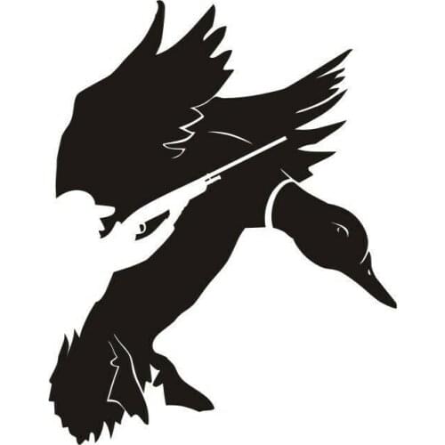 15cm*19cm Hunter Duck Hunting Dog Gun Funny Vinyl Decal Sticker Car Stickers Window