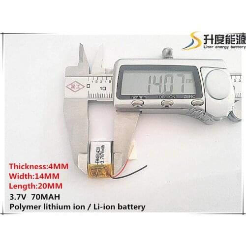 5pcs [SD] 3.7V,70mAH,[401420] Polymer lithium ion / Li-ion battery for TOY,POWER BANK,GPS,mp3,mp4,cell phone,speaker
