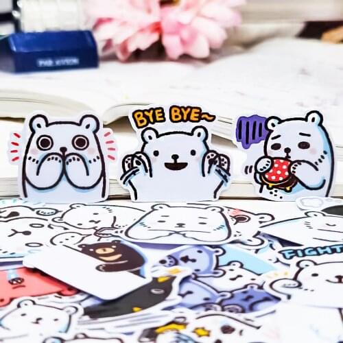 40pcs DIY scrapbooking hand-painted bear life album Diary Sticker Decoration Paper DIY Stickers School Office Supply kids toys