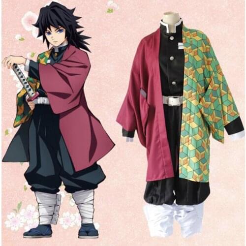 Anime Blade Of Demon Cosplay Costumes Giyuu Tomioka Cosplay Costume Halloween Carnival Party Kimetsu No Yaiba Cosplay Wigs