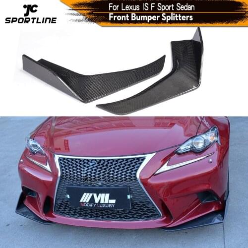 Car Front Bumper Splitters Cupwings Flaps Winglets Lip Apron for Lexus IS F Sport Sedan 4-Door 2013 - 2015 Carbon Fiber / FRP
