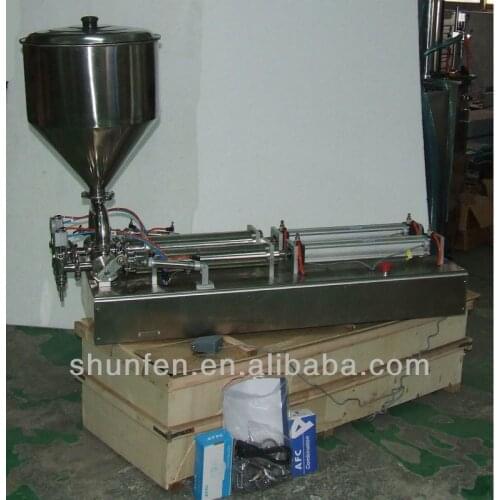Free Shipping) Pneumatic double-head Paste Filling Machine (100-1500m) (two-head filler for cream, jam , sauce, grease)