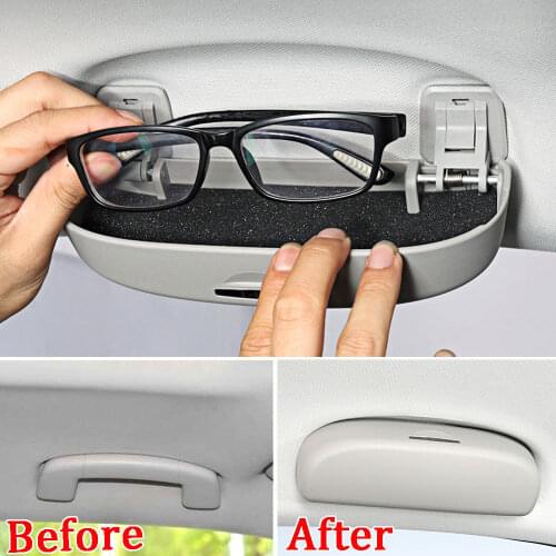 For V-W Volkswagen T-ROC 2018 Car Sun Visor Sunglasses Box Glasses Case Holder Clip