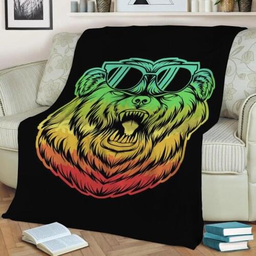 Bear Flannel Throw Blanket 3D Printed Keep Warm Sofa Child Blanket Home Decor Textiles Dream Family Gift