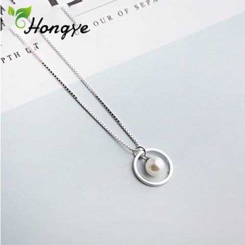 Hongye Female S925 Neck Chain Natural Shell Pearl Female Jewelry Long Necklace Fashionable Pendant Elegant Collar Necklace Women