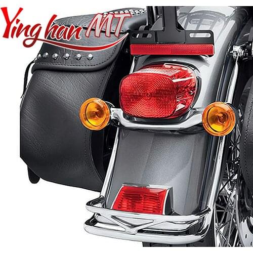 For Harley Heritage Softail Classic 2000-2017 Chrome Rear Fender Rail Bumper Trim Bracket