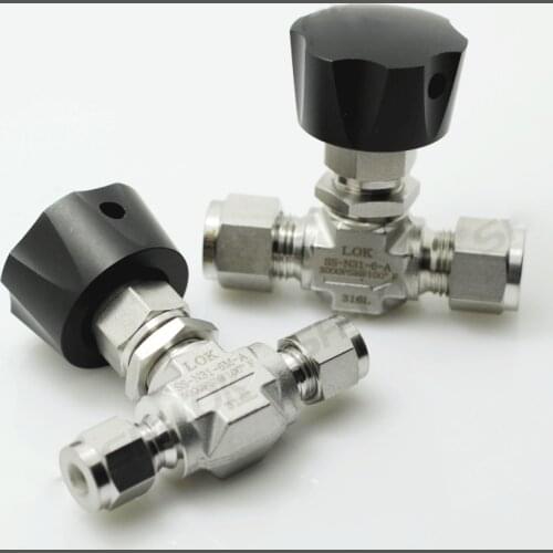 Fit 3 6 8 10 12mm 1/8" 1/4" 3/8" 1/2" OD Tube Compression Needle Valve Crane 316 Stainless Steel Flow Control Forged 3000 PSI