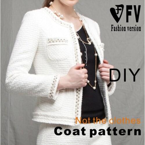 Ladies' long-sleeve short jacket garment cutting structure drawing 1:1 physical pattern BWT-33