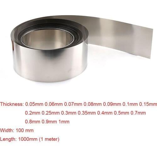 1pcs 100x1000mm 304 Stainless Steel Foil Strip Sheet Thin Plate Thickness 0.05/0.06/0.07/0.08/0.09/0.1/0.15/0.2/0.25/0.3 -1mm