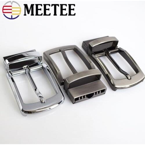 Meetee 35mm Width Mens Metal Belt Buckles Belts Head Rotating Brushed Pin Buckle for Men Jean Accessory DIY Leather Craft AP275
