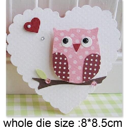 Owl in the Heart Frame Metal Cutting Die Stencil Template for Scrapbooking Paper Craft Album Card Decor Knife Punch Die Cut 2020
