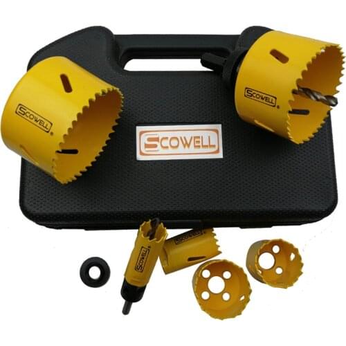 30% Off 9pcs Hole Saw Drill Bit Kit Wood Sheet Metal Cutter Mandrels Saws 3/4 to 2-1/4 inch Full Set By drill bit for wood cut