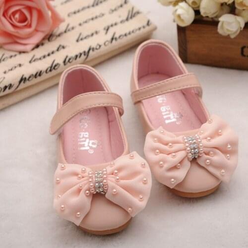 2018 New Brand Kids Children Baby Girls Bow-knot Princess Shoes Flats Causal Solid Party Fashion Shoes