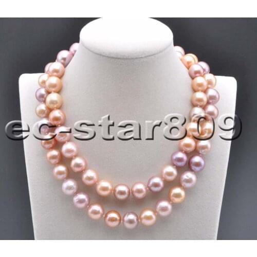 P6231 AAA Natural 18”-25“-33" 15mm Pink-Lavender Round Edison Pearl Necklace CZ Panthera Women Fine Jewelry