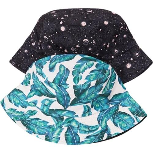 2021Fashion Star Moon Cotton Bucket Hat Fisherman Hat Outdoor Travel Hat Sun Cap Hats for Men Women
