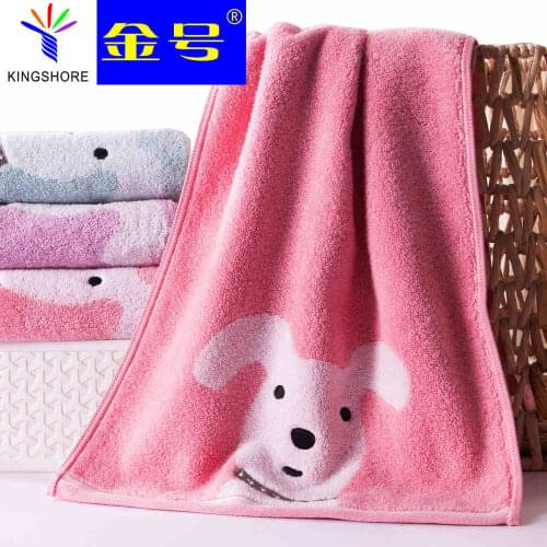 100% cotton towels Cartoon dog image good water imbibition Fashion atmosphere Twistless process Soft and comfortable