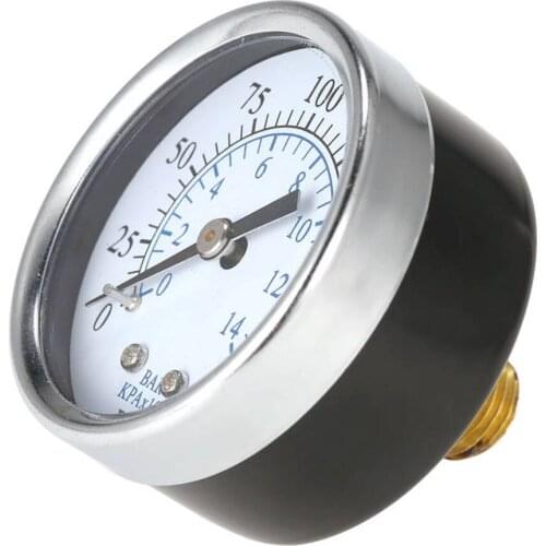 Portable Pressure Gauge Air Compressor Hydraulic Vacuum Gauge Manometer Pressure Tester 0-200psi 0-14bar 1/4 NPTPressure Gauge