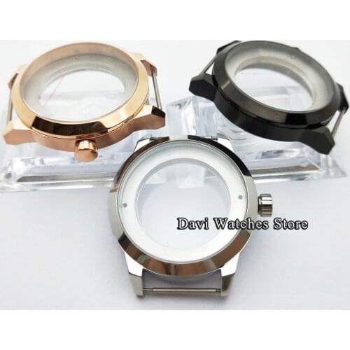 Corgeut 41mm see-through case Sapphire Glass fit ETA2836 Miyota 8215 8205 821A Seagull 1612 DG2813 3804 Movement