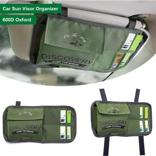 Dropshipping Car Sun Visor Organizer Auto Interior Accessories Pocket Organizer Pouch for Cards, Pens, Sunglasses Holder holder